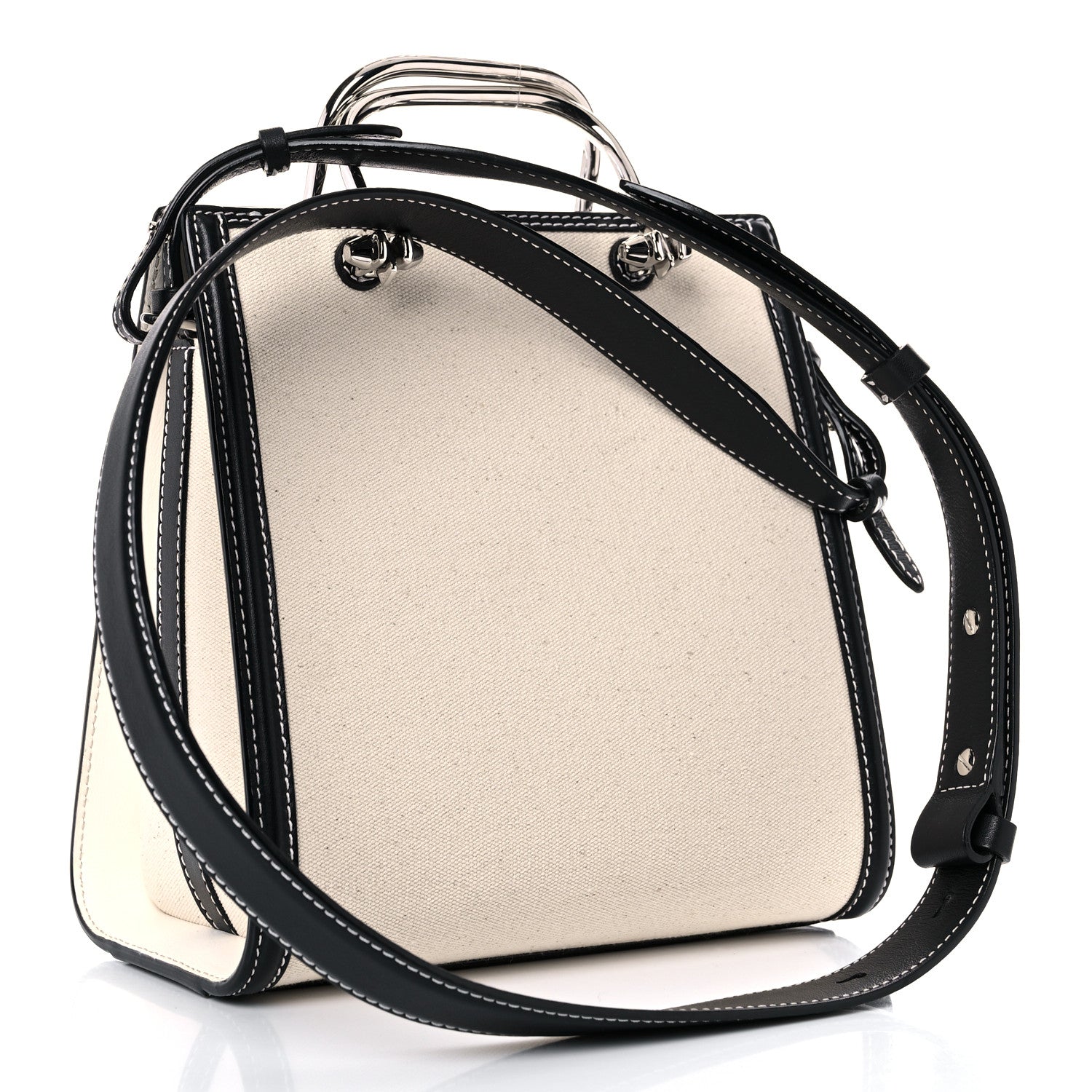 Alexander McQueen Canvas The Short Story Crossbody Beige Black 3 of 12