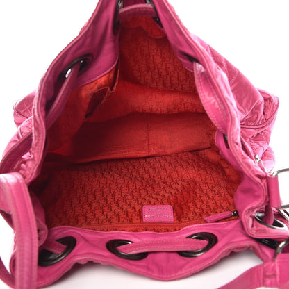 Christian Dior Satin Cannage Drawstring Bag Pink 5 of 12