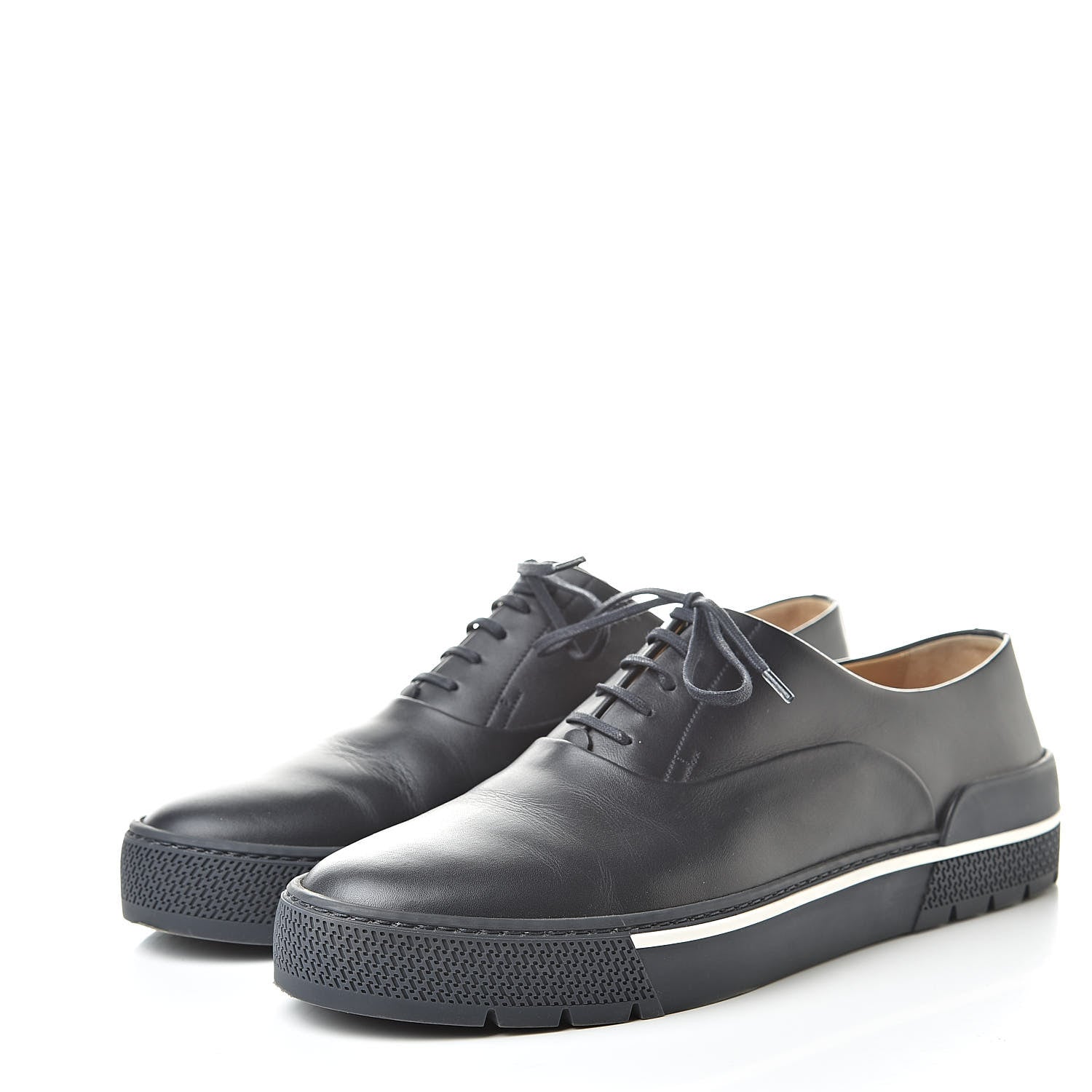 Hermes Calfskin Mens Saxo Oxford 41 Marine 3 of 12