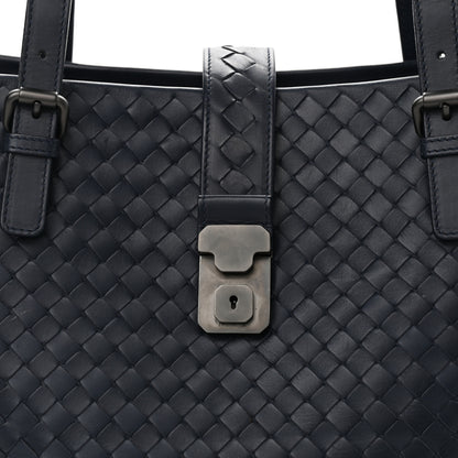 Bottega Veneta Nappa Intrecciato Medium Roma Tote Dark Blue 7 of 10