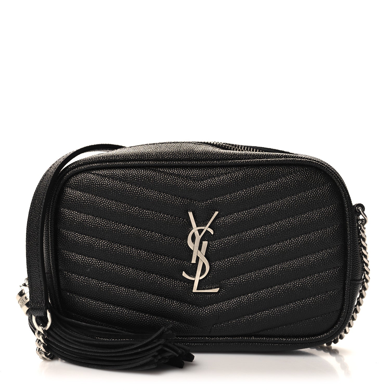 Saint Laurent Grain De Poudre Matelasse Monogram Mini Lou Camera Bag Black 1 of 11