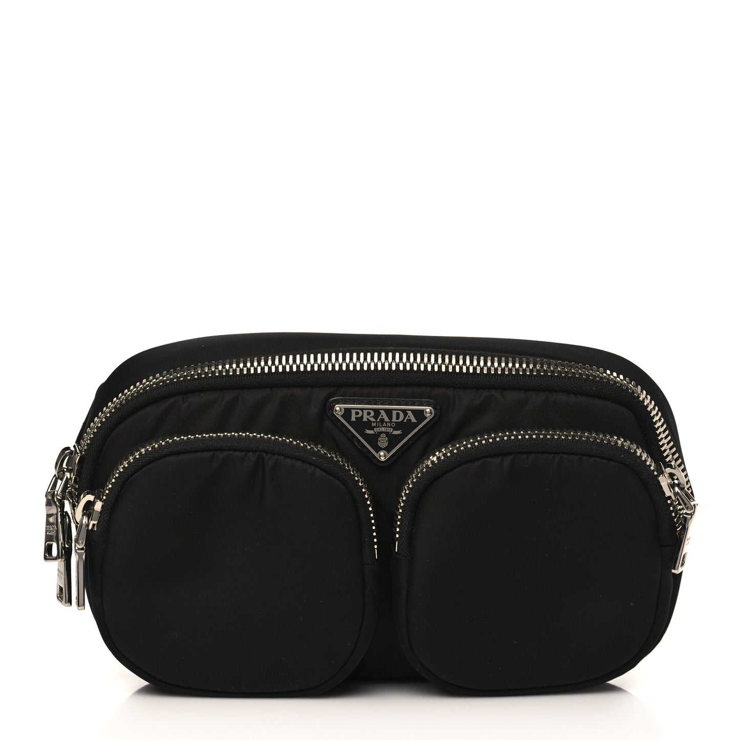 Tessuto Nylon Pocket Cargo Belt Bag Black Fuoco