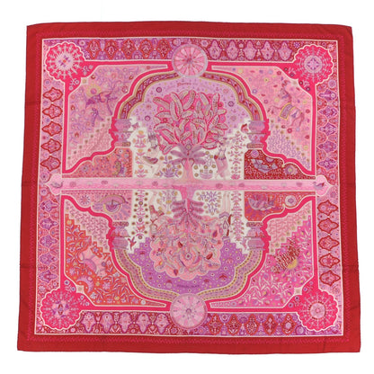 Hermes Cashmere Silk Aux Portes Du Palais Shawl 140 Framboise Rose Mauve 1 of 5