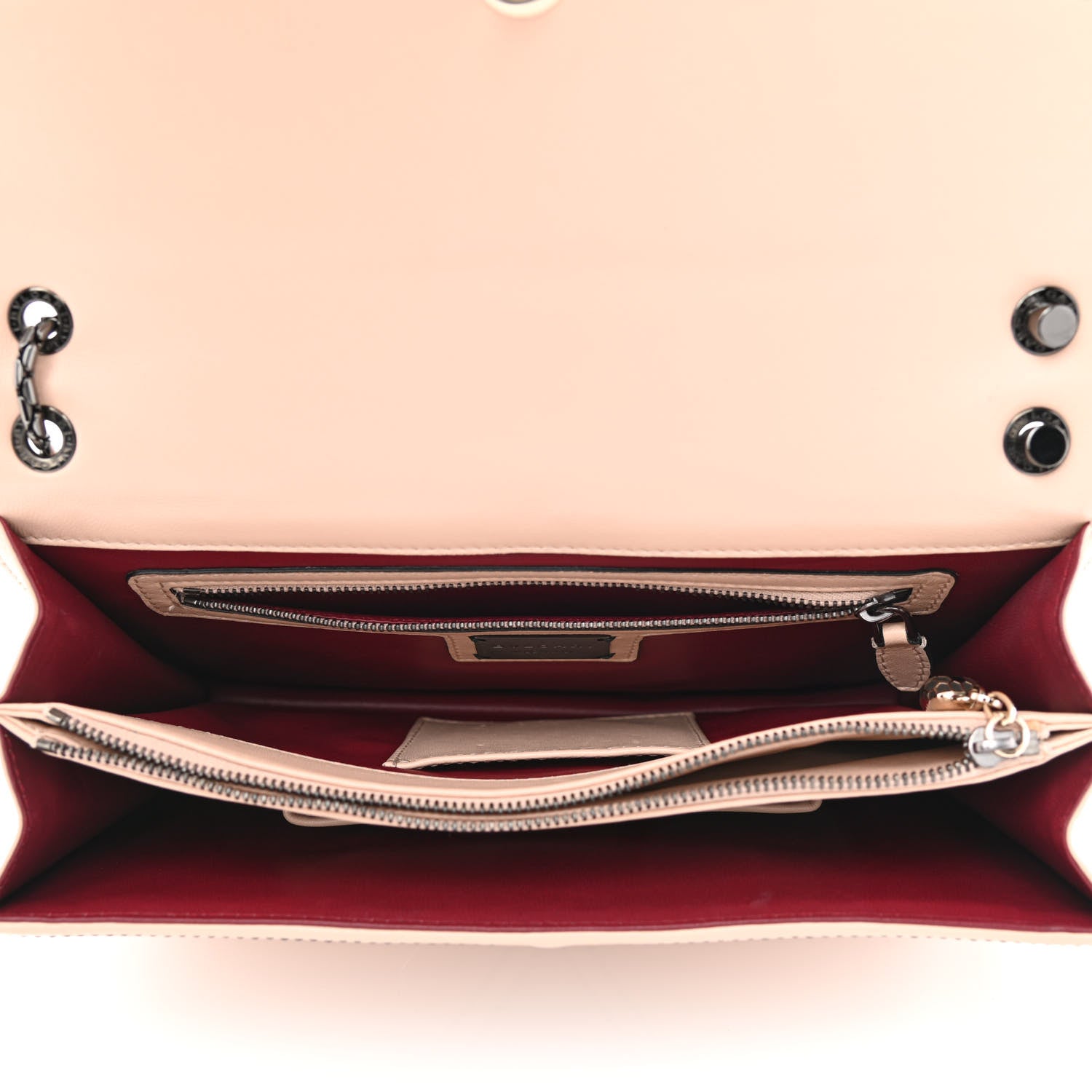 Bulgari Calfskin Studded Serpenti Forever Crossbody Bag Beige 6 of 9