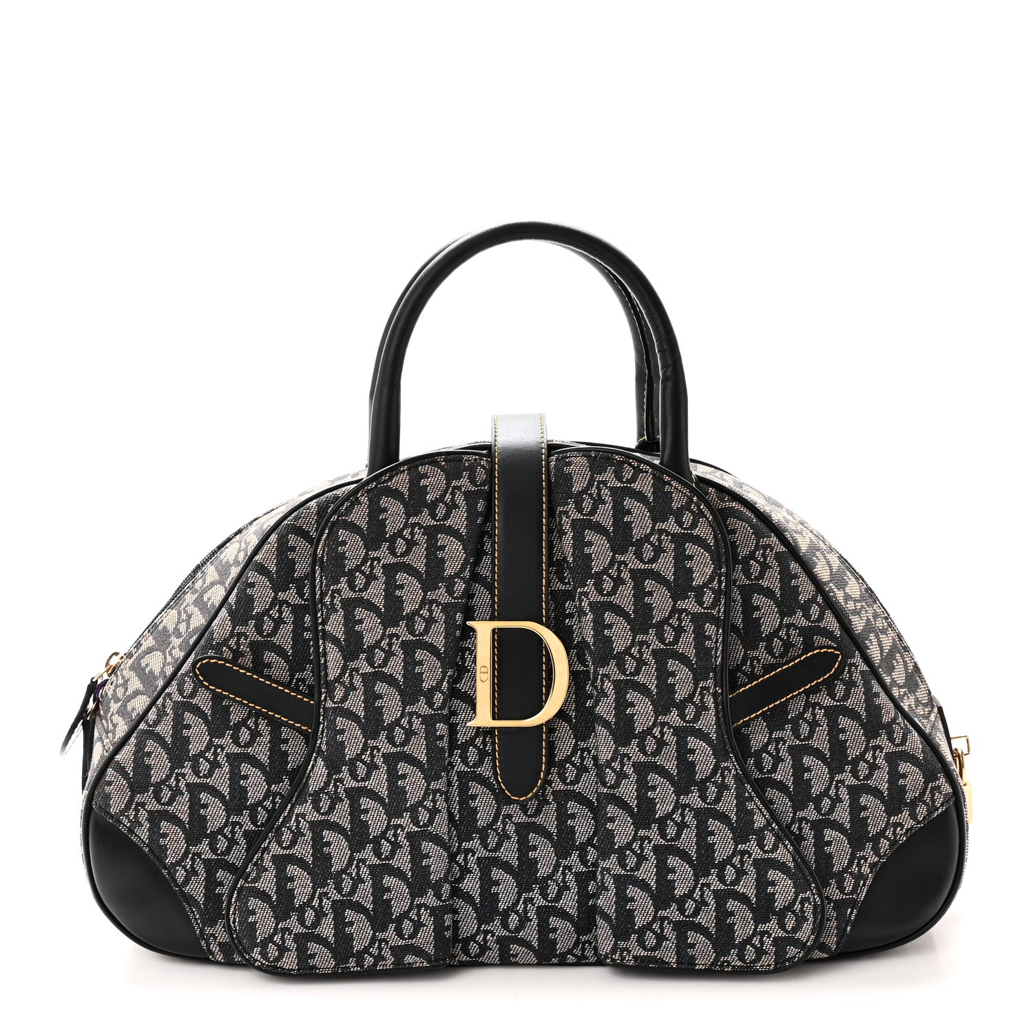 Christian Dior Monogram Mini Saddle Bowler Navy 1 of 10