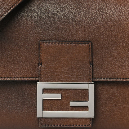 Fendi Vitello Tamponato Vintage Jacquard FF 1974 Zip Baguette Moro 8 of 10