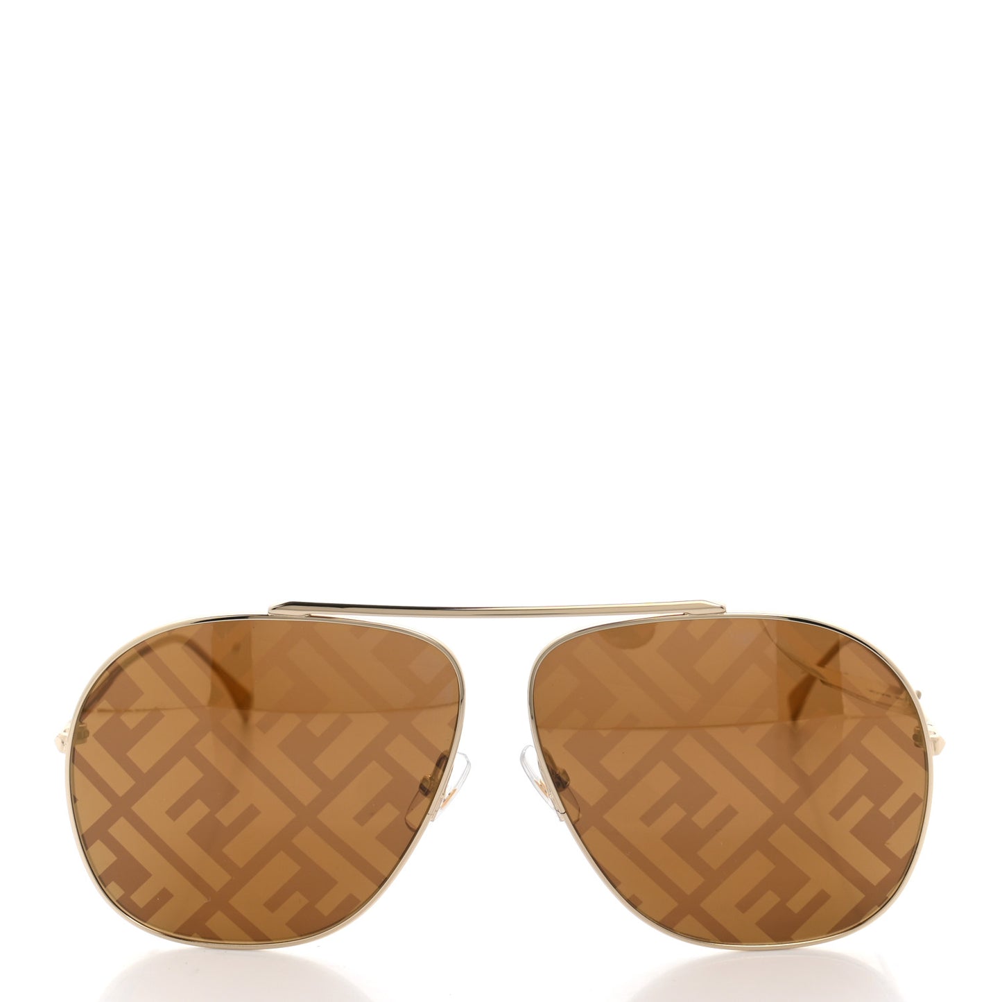 Metal Fendi Forever Aviator Sunglasses FF0407/G/S Gold