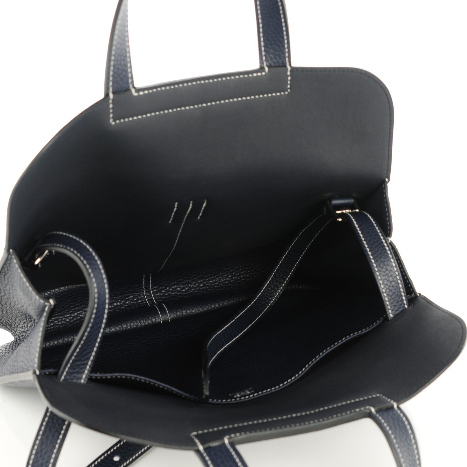 Hermes Taurillon Clemence Halzan 31 GM Bleu Saphir 5 of 8