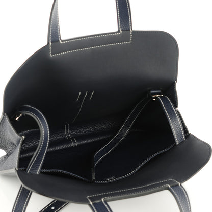 Hermes Taurillon Clemence Halzan 31 GM Bleu Saphir 5 of 8