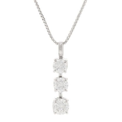 Parker & West by FASHIONPHILE Platinum Diamond 1.03ctw Graduate Triple Drop Pendant Necklace 4 of 6