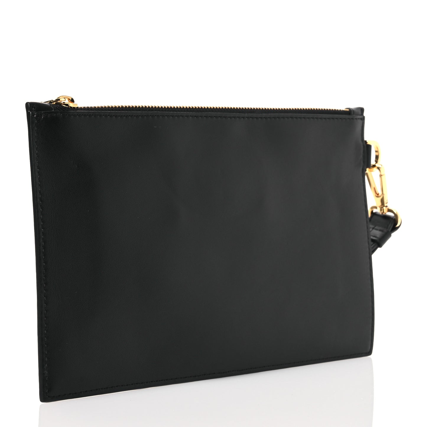 Calfskin La Medusa Large Pouch Black