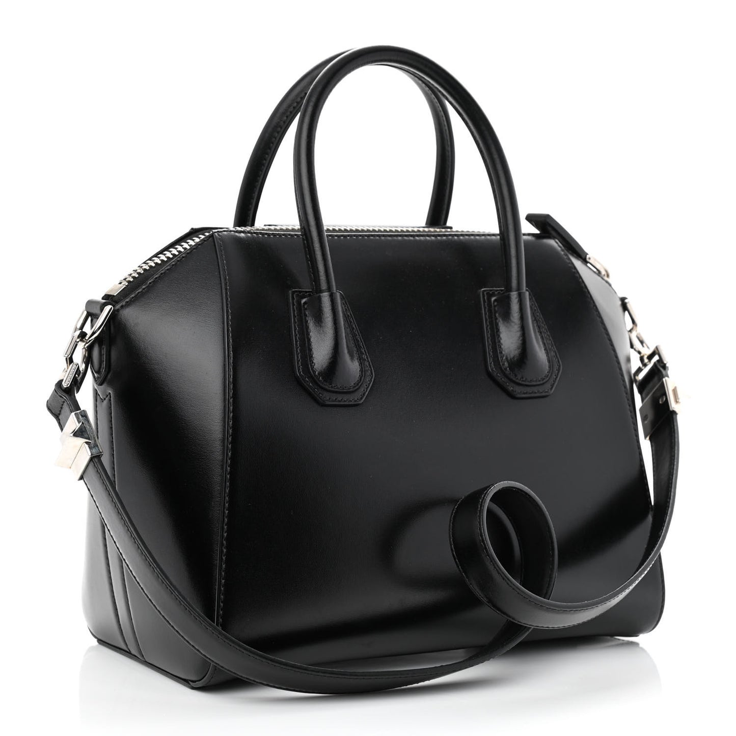Shiny Lord Calfskin Small Antigona Black