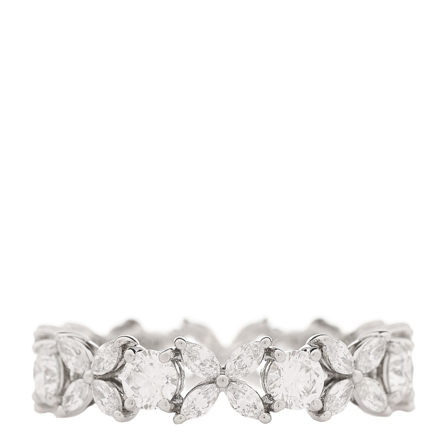 Platinum Diamond Victoria Alternating Band Ring 55 7.25