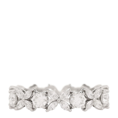 Tiffany Platinum Diamond Victoria Alternating Band Ring 55 7.25 3 of 5