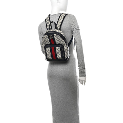 Gucci GG Supreme Monogram Textured Dollar Calfskin Web Small Ophidia Day Backpack Beige Blue Black 2 of 11