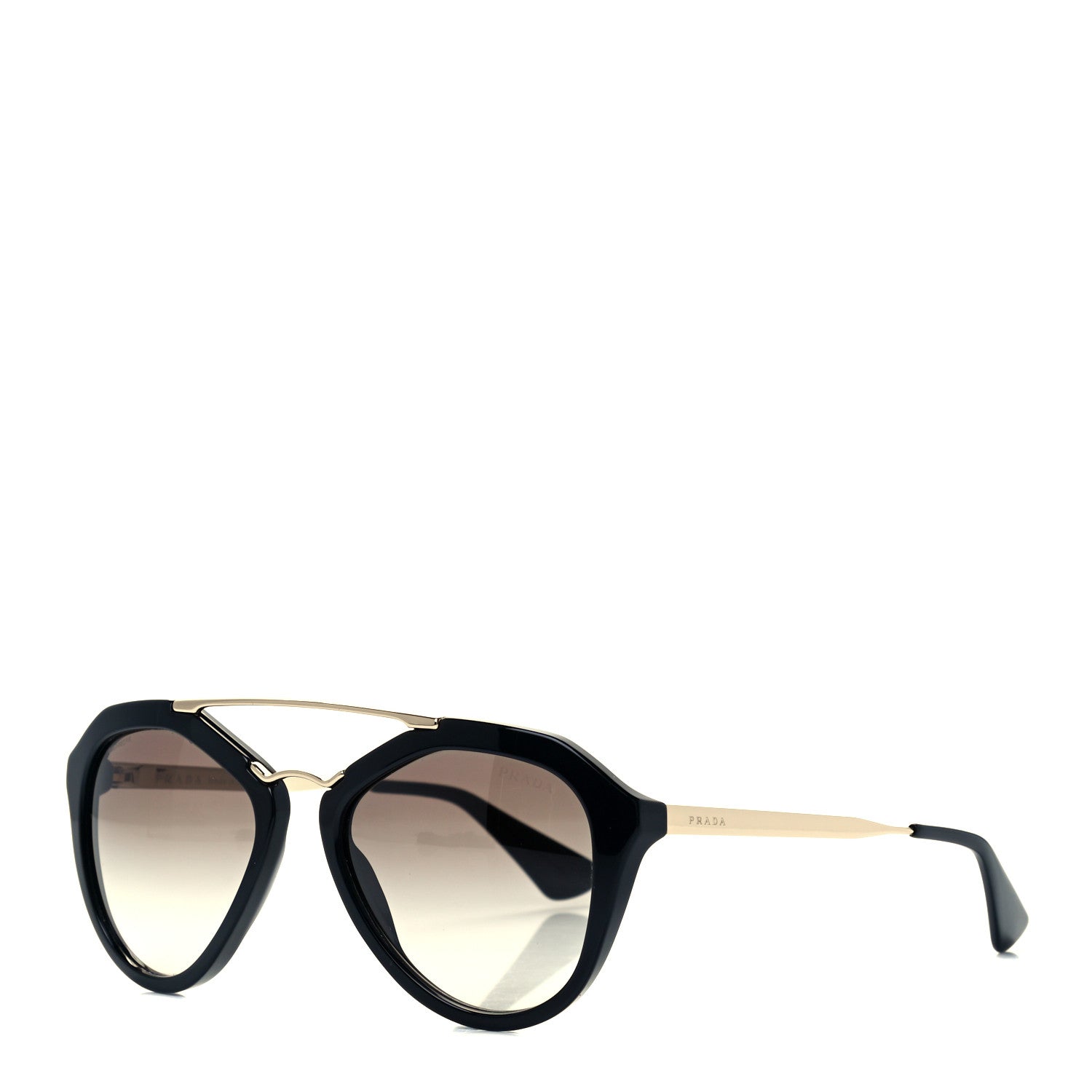 Prada Acetate Metal Cinema Sunglasses SPR 12Q Black 1 of 8