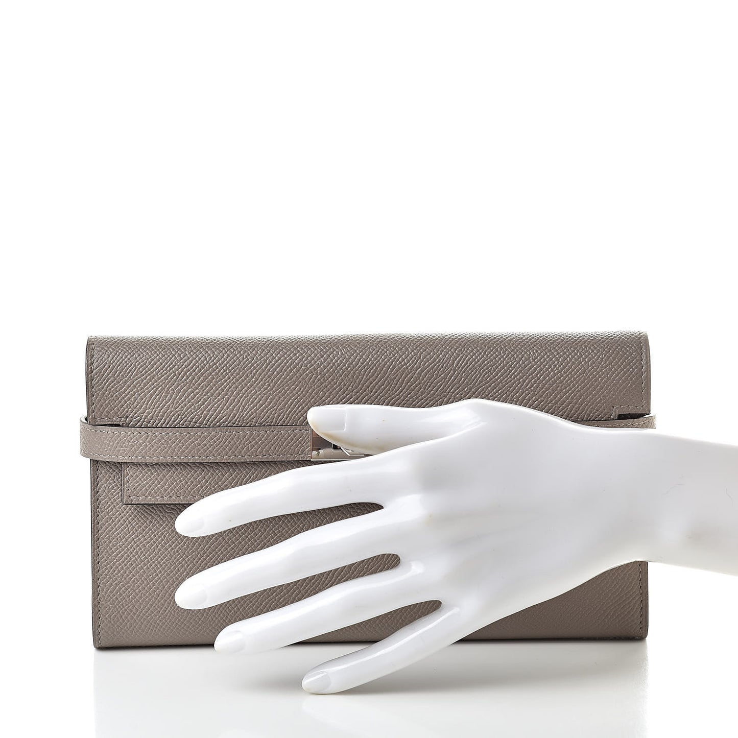 Epsom Kelly Longue Wallet Gris Asphalte