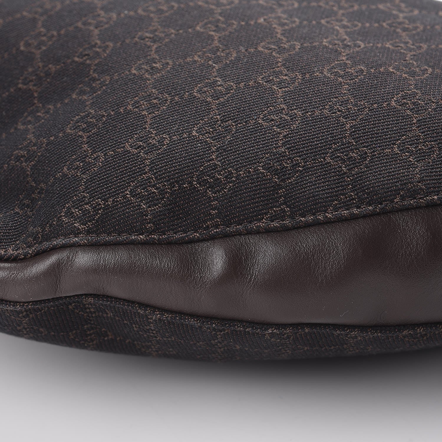 Gucci Denim Monogram Half Moon Hobo Dark Brown 13 of 13