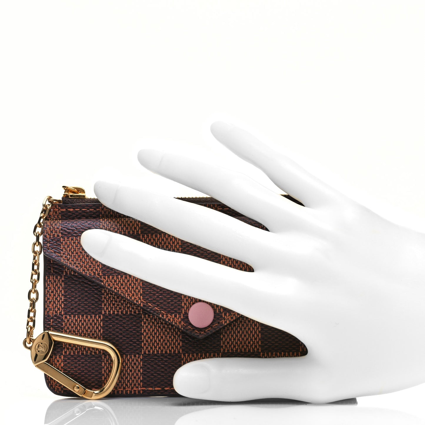 Damier Ebene Recto Verso Card Holder Rose Ballerine