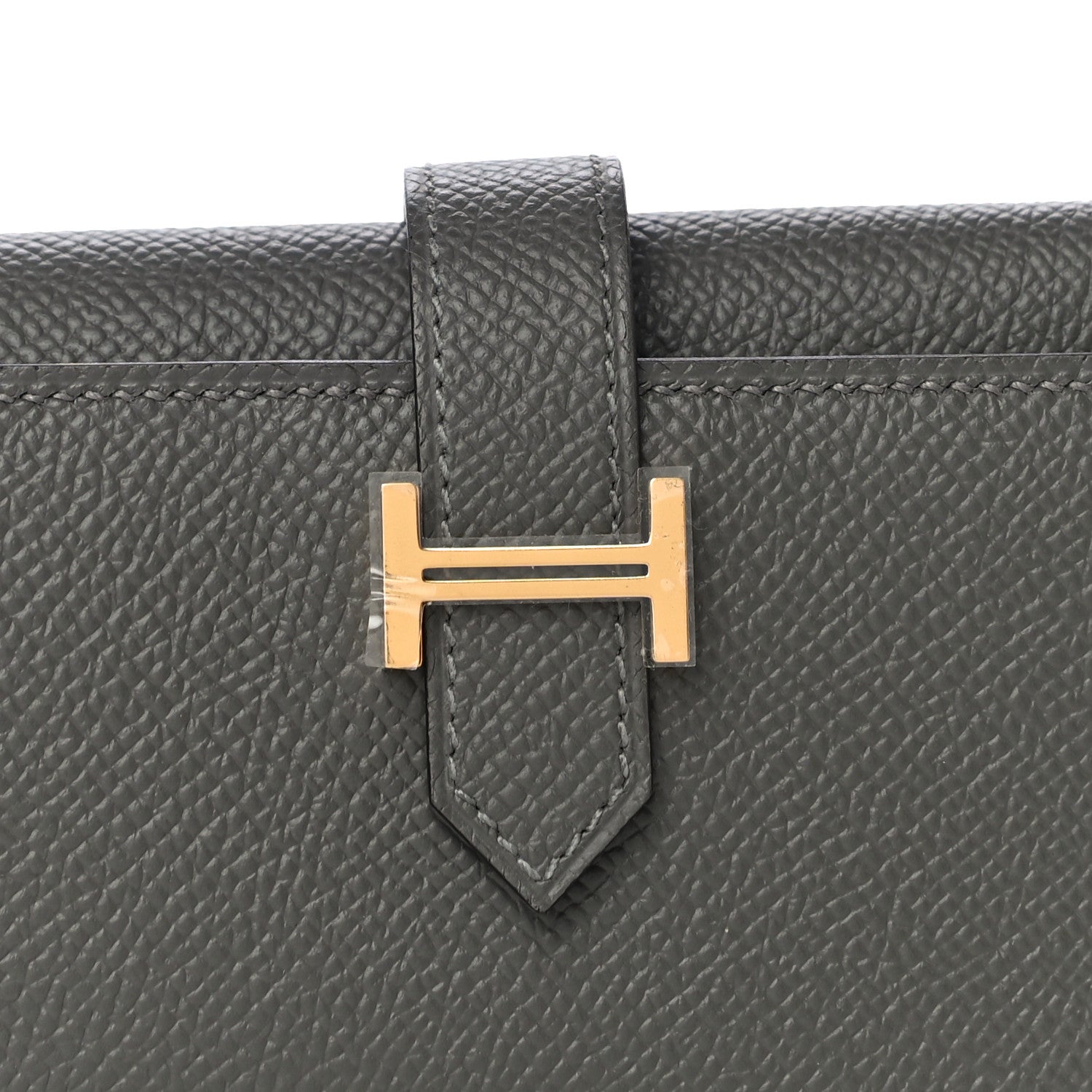 Hermes Epsom Tri-Fold Compact Bearn Wallet Gris Meyer 7 of 10