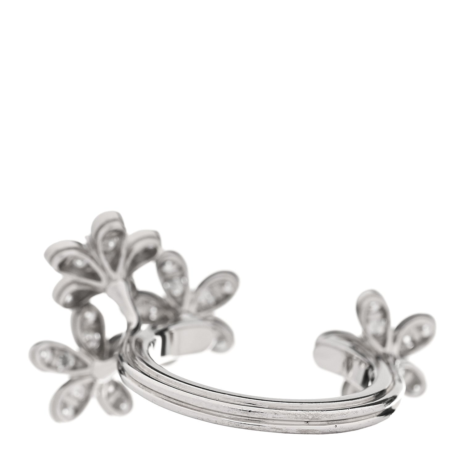 Van Cleef & Arpels 18K White Gold Diamond Socrate Between the Finger Ring 51 5.75 3 of 4