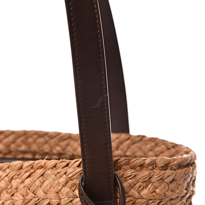 Saint Laurent Raffia Calfskin Small Panier Tote Naturale Nut 12 of 13