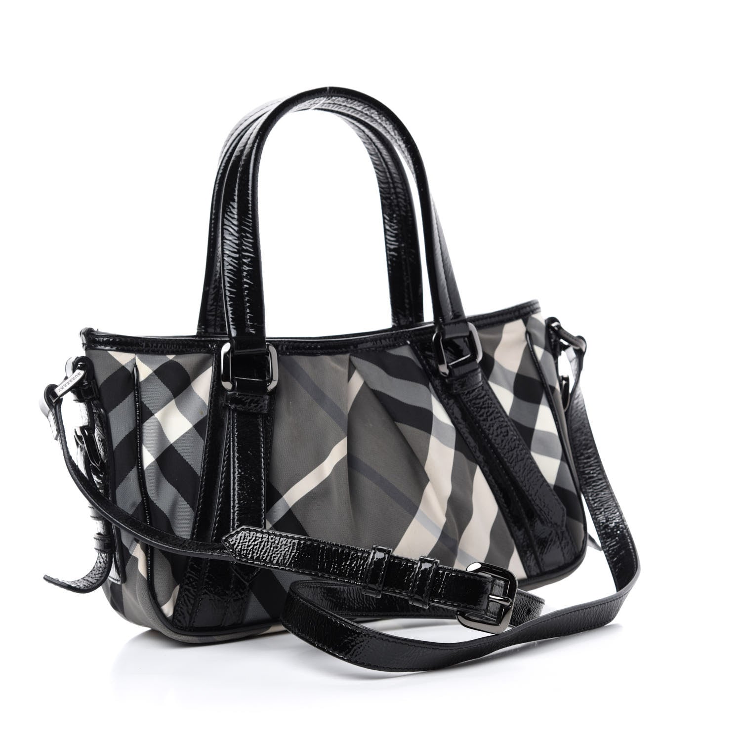 Burberry Nylon Beat Check Shoulder Bag Black 3 of 11
