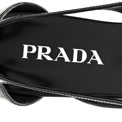 Prada Spazzolato Cut Out Ballerina Flats 37.5 Black 7 of 8
