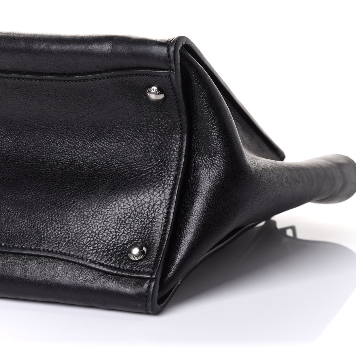 Glace Calf Twin Pocket Tote Black