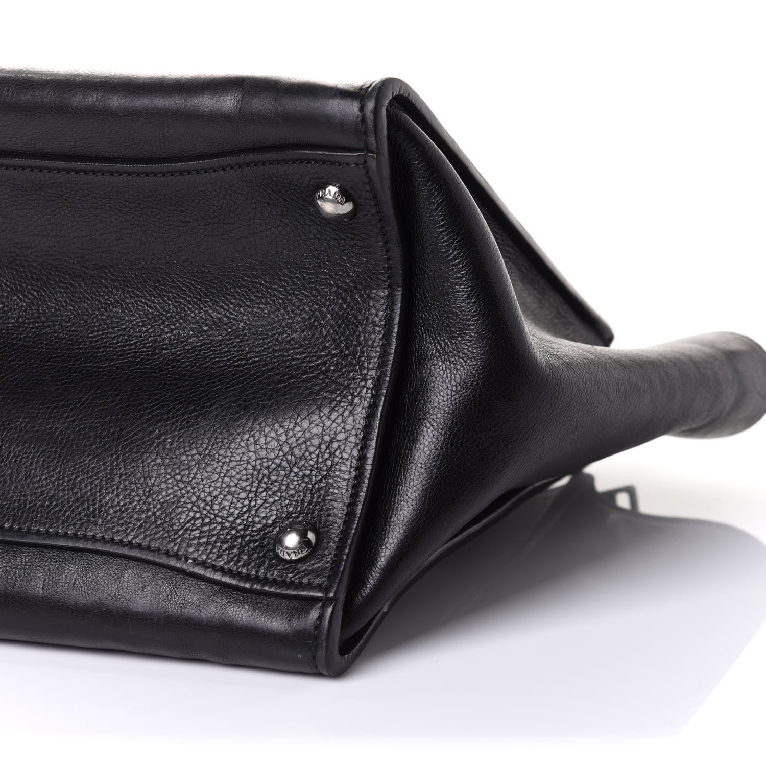 Prada Glace Calf Twin Pocket Tote Black 10 of 13