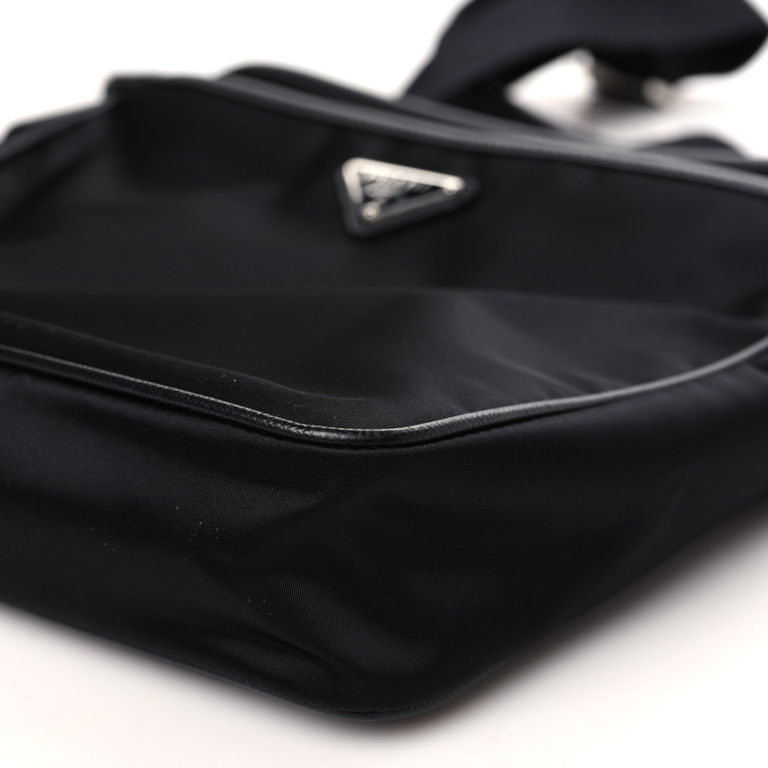 Prada Tessuto Nylon Saffiano Messenger Bag Black 8 of 8