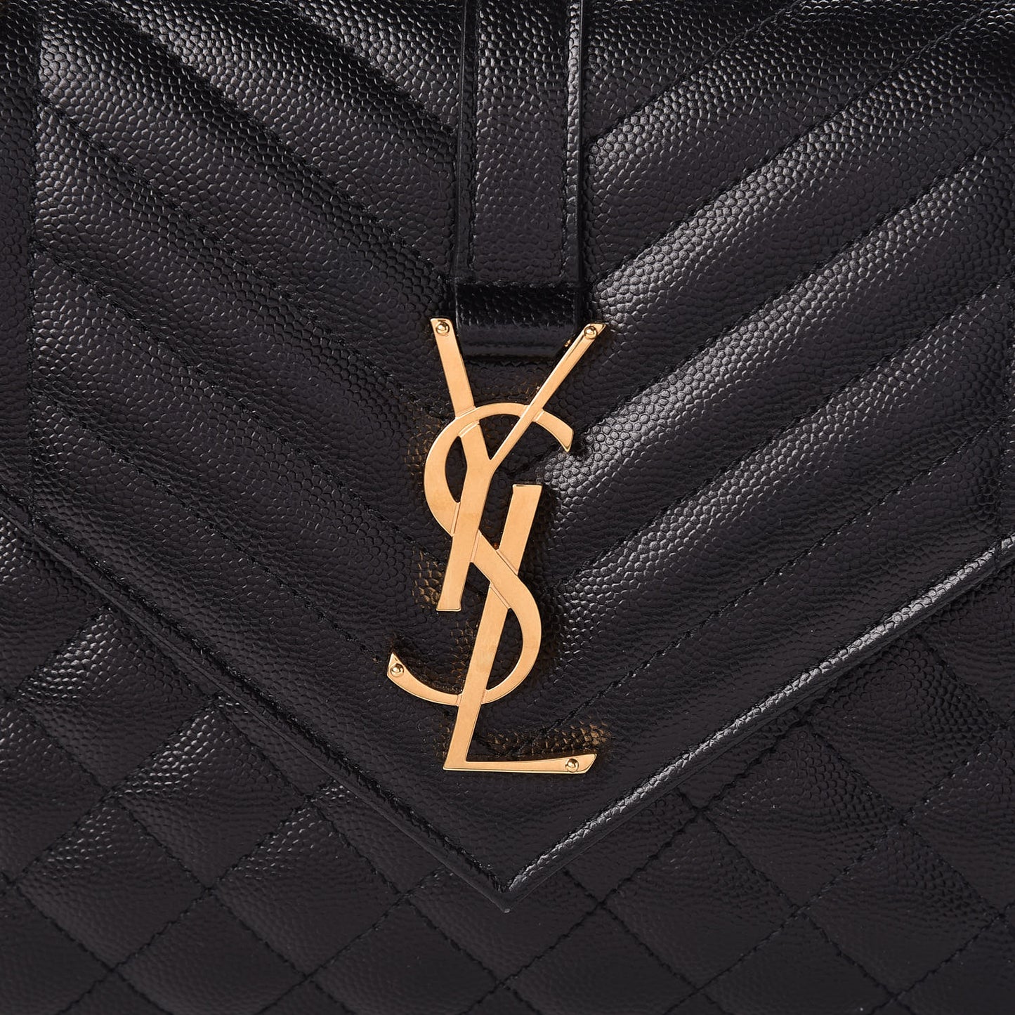 Grain De Poudre Textured Mixed Matelasse Triquilt Medium Monogram Satchel Black