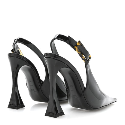 Saint Laurent Vernice Grupy Dune 110 Slingback Pumps 37 Black 5 of 9