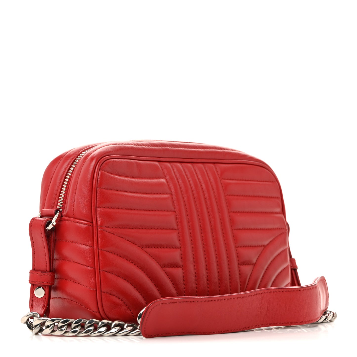 Soft Calfskin Diagramme Camera Bag Rosso