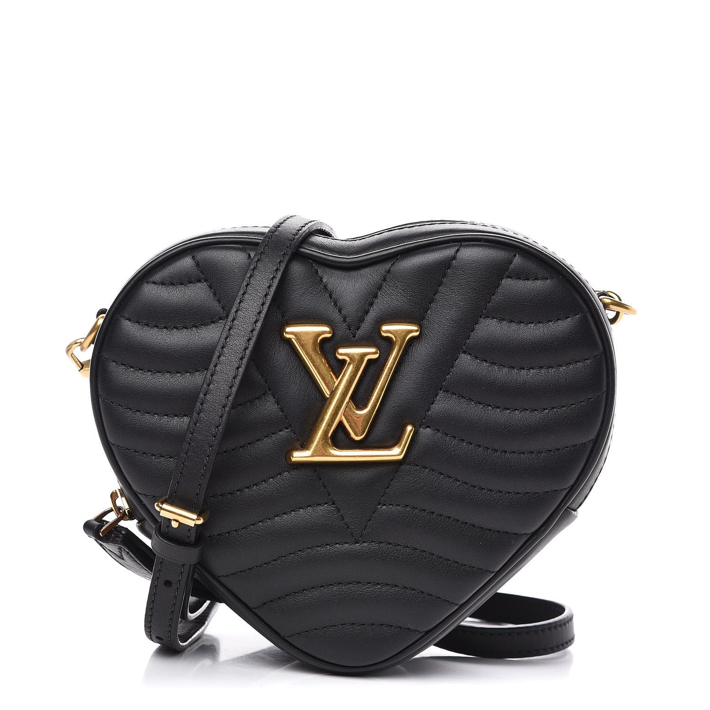 Calfskin New Wave Heart Bag Black
