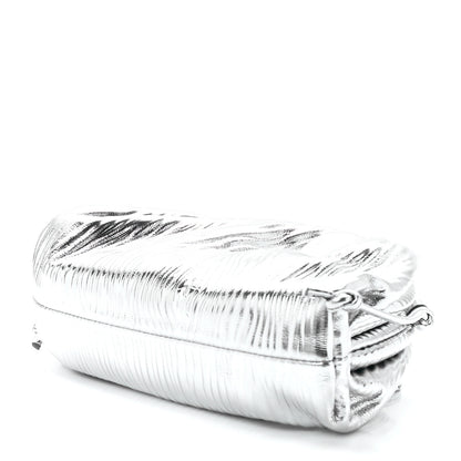 Bottega Veneta Metallic Bark Calfskin The Mini Pouch Silver 10 of 12