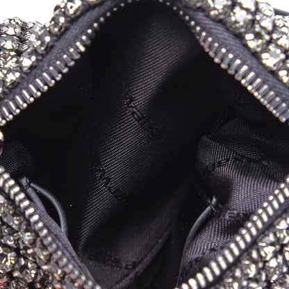 Alexander Wang Mesh Crystal Rhinestone Mini Heiress Pouch Black Silver 6 of 11