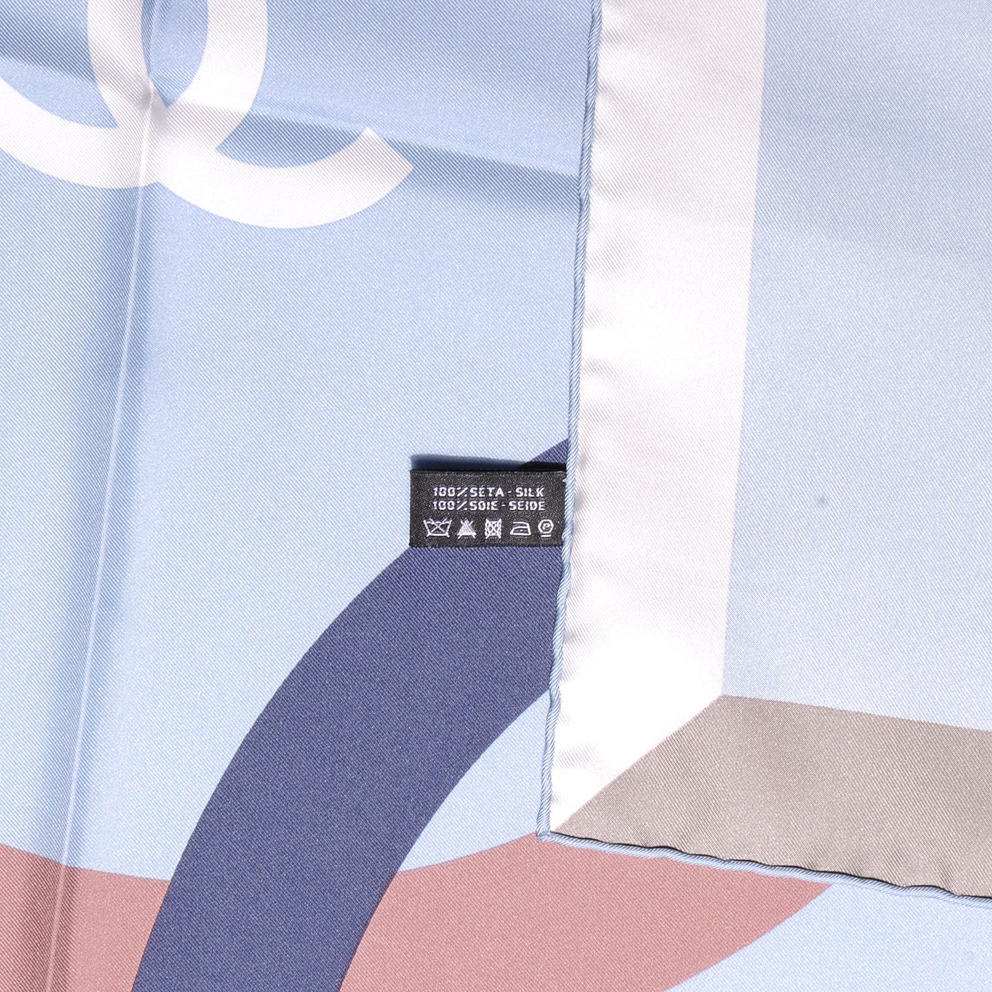 Silk CC Logo Square Scarf Multicolor Blue