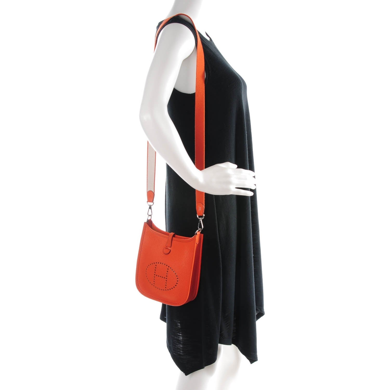 Hermes Taurillon Clemence Evelyne TPM Orange 2 of 7