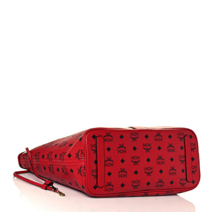 MCM Visetos Medium Liz Reversible Shopper Tote Ruby Red 5 of 23