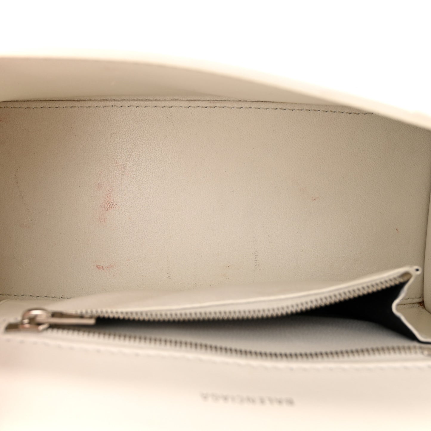 Grained Calfskin Small Hourglass Top Handle Bag White