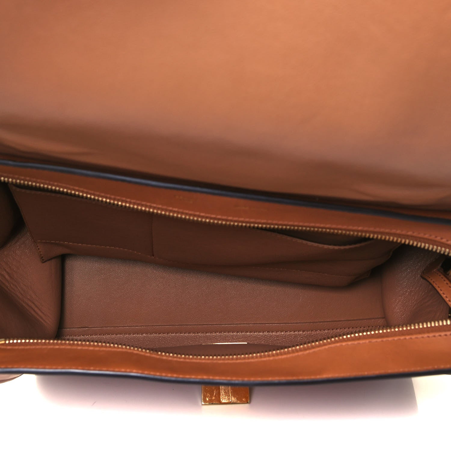 Celine Smooth Calfskin Suede Medium Trapeze Tan 5 of 9