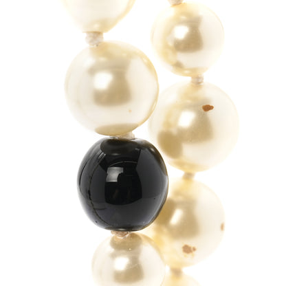 Chanel Pearl Resin Crystal CC Long Necklace Black Gold 6 of 8