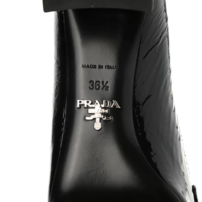 Prada Naplak Metal Triangle Logo Square Toe 55mm Loafer Pumps 36.5 Black 6 of 9