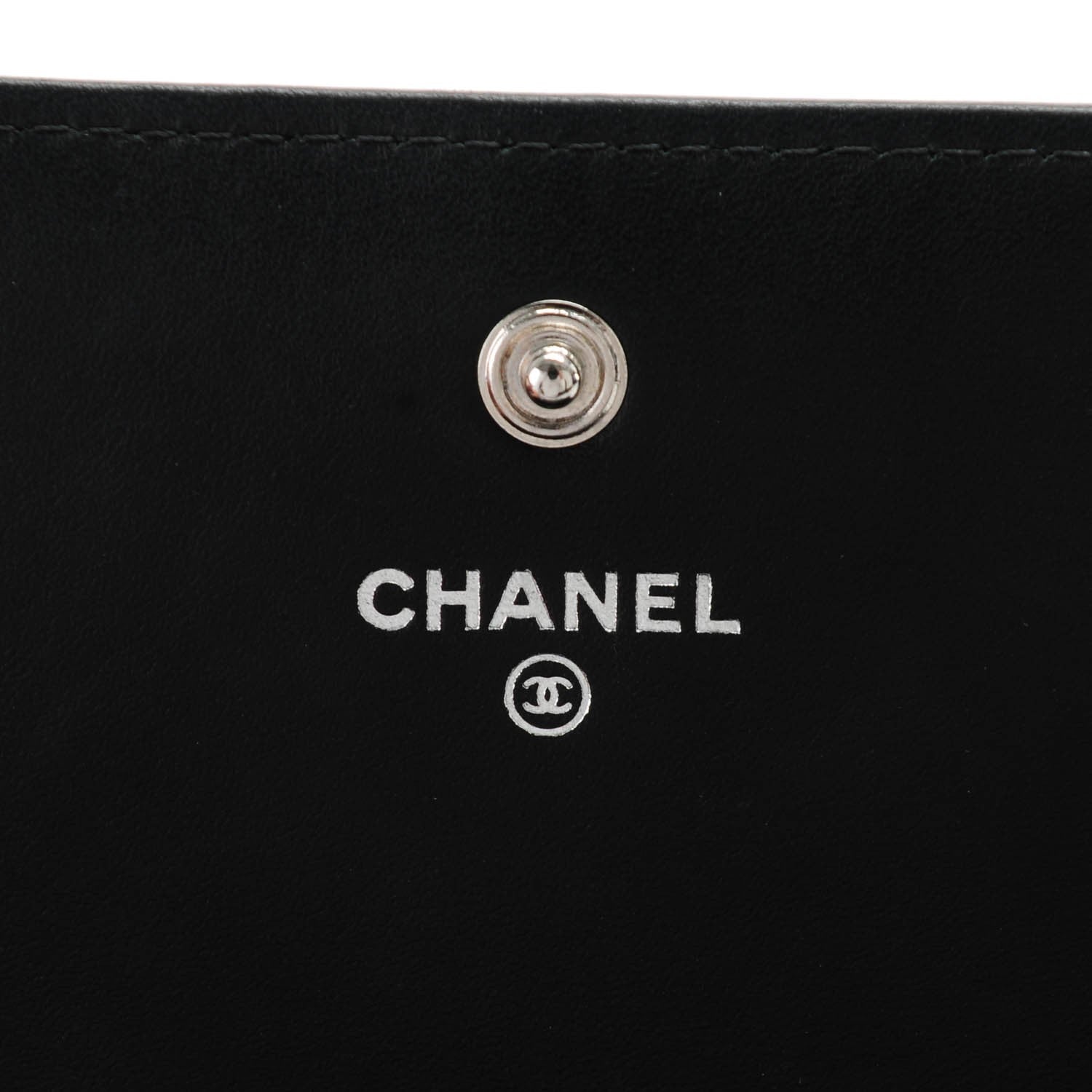 Chanel Glazed Calfskin Quilted Coco Boy Large Gusset Flap Wallet Black 6 of 9