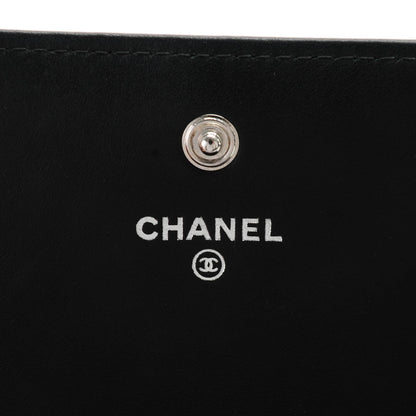 Chanel Glazed Calfskin Quilted Coco Boy Large Gusset Flap Wallet Black 6 of 9