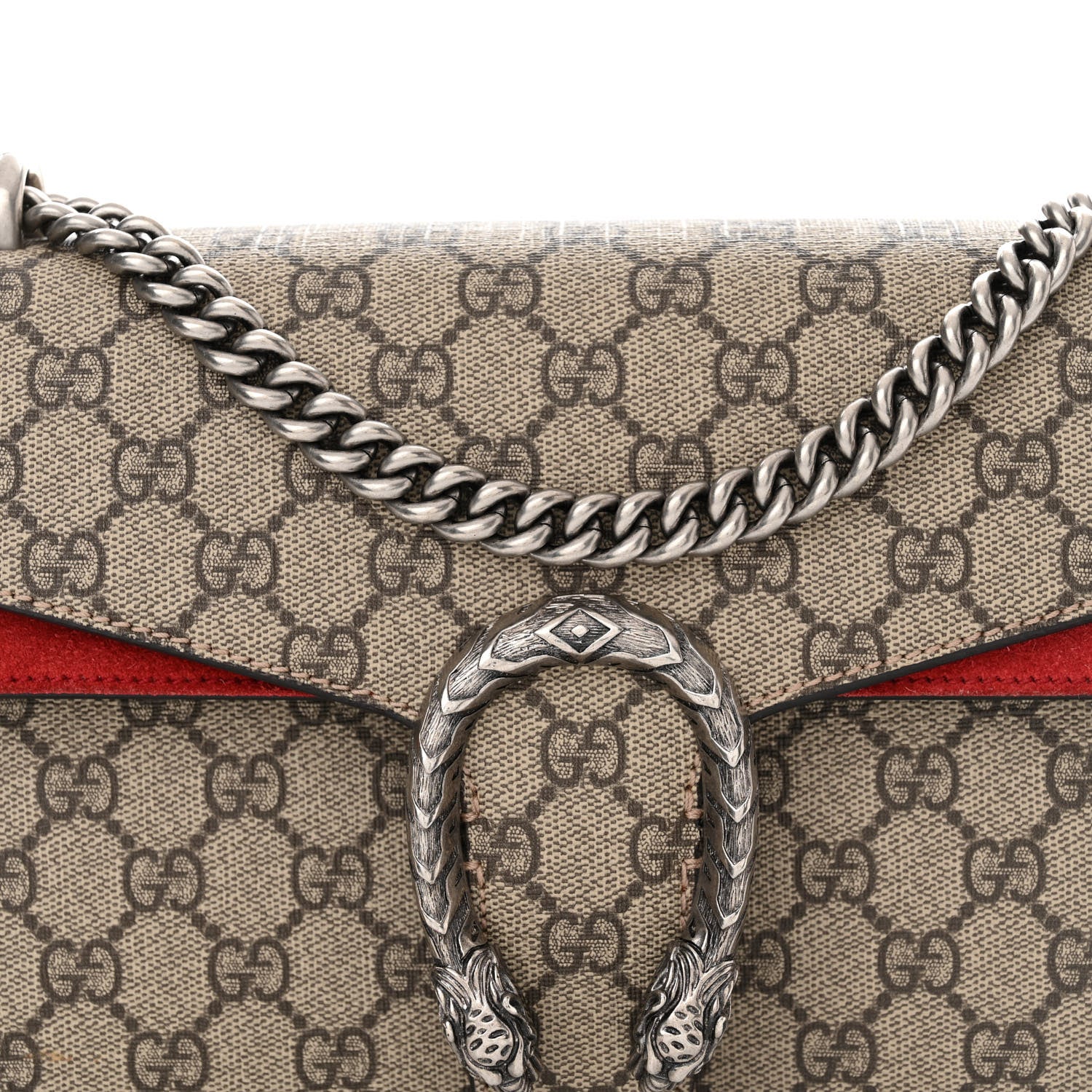 Gucci GG Supreme Monogram Small Dionysus Shoulder Bag Red 8 of 14