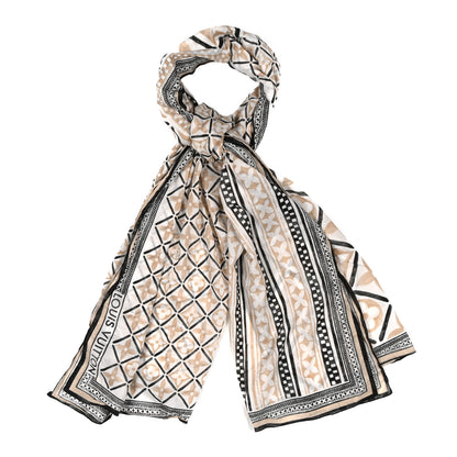 Louis Vuitton Cotton Monogram Tile Scarf Beige 1 of 4