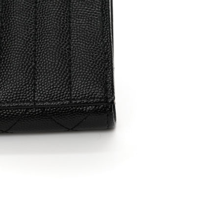 Saint Laurent Grain De Poudre Textured Mixed Matelasse Triquilt Monogram Clutch Black 13 of 15
