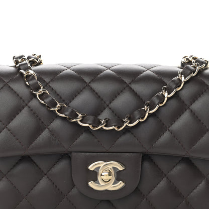 Chanel Lambskin Quilted Mini Rectangular Flap Dark Brown 8 of 13